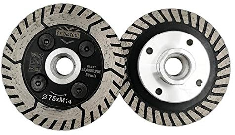DT-DIATOOL Diamant Trennscheibe 2 Stücke 75 mm x M14 Doppelseitiges Sägeblatt zum Schneiden Schleifen Beton Granit Marmor Stein