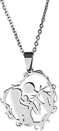 HAYOUWAY Jack & Sally - Collana Nightmare Before Christmas con ciondolo a forma di cuore, per compleanno, Halloween, San Valentino, regalo per donna e fidanzata
