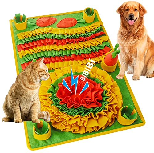 NGOKPYD Schnüffelmatte für Hunde - Große Rasse Interaktive Stimulierende Matte mit Karottenspielzeug - Langsames Fressen Puzzle-Training für Langeweile Linderung - Maschinenwaschbar