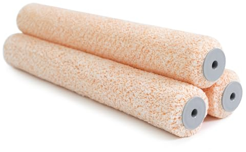 ROLLINGDOG 18 Inch Paint Roller Covers - Large Roller Sleeves for Ceiling,Wall,Floor,Decks Painting (Pack of 3, 3/8 Nap)