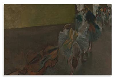 Edgar Degas Poster auf Leinwand mit Tänzer im Proberaum mit einem Kontrabass von Edgar Degas Leinwanddruck, rustikale Bauernhaus-Dekorationen für Wohnzimmer, Badezimmer, Bett