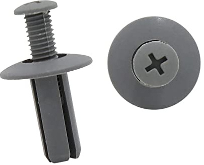 A ABSOPRO 8mm Agujero Remaches Empuje Clips para Coche Guardabarros Plástico Gris(Juego de 100)