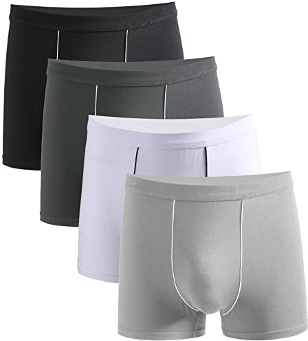Xaanelr Boxershorts för män, kalsonger av bambu och viskos, underkläder, retroshorts, 4/8-pack, storlek S–3XL, S