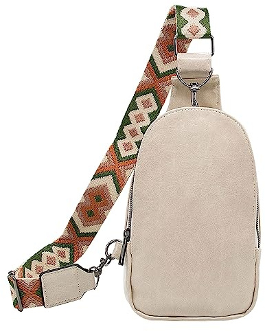 Long Keeper Sling Bag Brusttasche PU Leder Crossbody Rucksack Damen Klein Sling Schulter Rucksäcke Reise Schultertasche Umhängetasch für Damen Herren