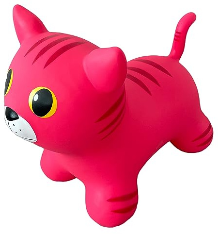 GERARDO'S Toys Jumpy Rosa Katze Space Hopper für Kleinkinder und Kinder - Hüpfendes Hüpfspielzeug - Aufblasbarer Springball für Kinder - Indoor Outdoor Fun Play - für kleine Kinder ab 12 Monaten