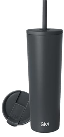 Simple Modern Insulated Tumbler with Lid and Straw | Iced Coffee Cup Reusable Stainless Steel Water Bottle Travel Mug | Gifts for Women Men Her Him | Classic Collection | 830ml | Graphite