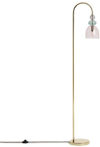 LEDKIA Stehlampe Metall und Glas Baudelaire Rosa | Vintage Design | E14 Fassung für individuelles Licht | Vielseitig für verschiedene Räume