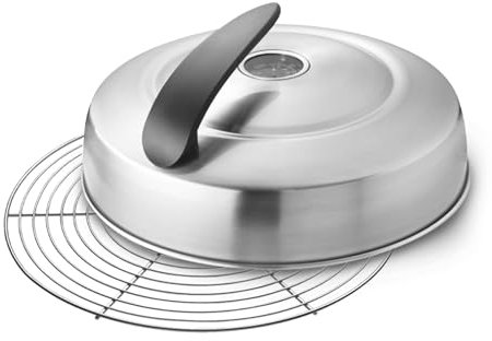 BBQ2GO – Edelstahl-Grillzubehör mit Deckel & Rost – Silber – Präzises Grillen – Intensiver Geschmack & Temperaturkontrolle