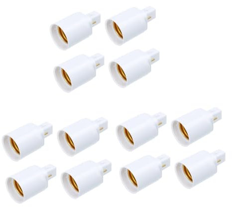 DOITOOL Supporto 12 pezzi G24D conversione testa lampadina a spirale con attacco a spina 3 portalampada E27 adattatore attacco [materiale metallico] nichelato