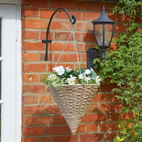 SMART GARDEN 14″ MOCHA FAUX RATTAN CONE BASKET