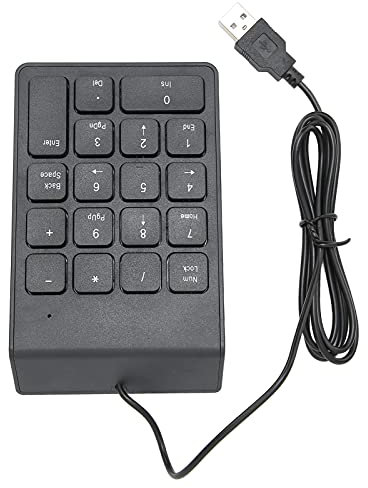 USB Numeric Keypad, Portable Slim Mini Number Pad, Wired Keyboard, 18 Keys Numeric Pad for Office Tool Financial Tax Accounting