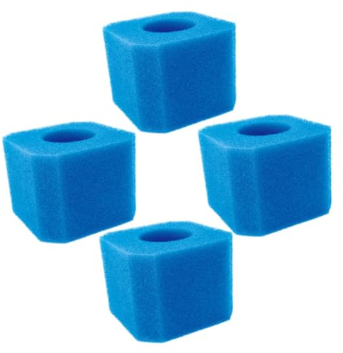 MOBUTOFU Schwimmbadfilterschwamm Effektive Entfernung von Verunreinigungen 4 Stück aus Blauem Schwamm Einfach zu Reinigen Quadratische Form für Schwimmbeckenwasser