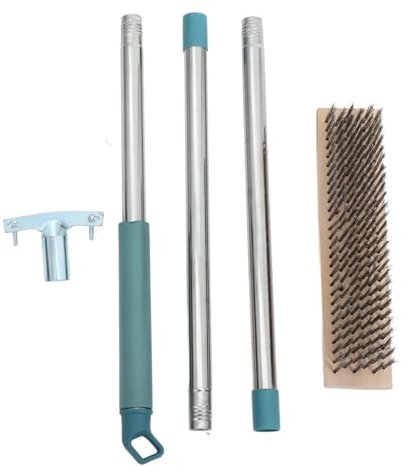 Ciieeo Brosse à Récurer pour Sols Béton avec Long Manche de Poils Rigides Acier Inoxydable pour Terrasse et Garage Balai à Poils Durs