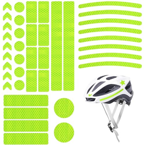 Gosknor 42pcs Reflective Stickers, Waterproof Reflective Reflectors Warning Tape Night Visibility Tape Strips Honeycomb Reflective Bike Safety Stickers Decals for Night Travel Clothing Shoes Vehicle