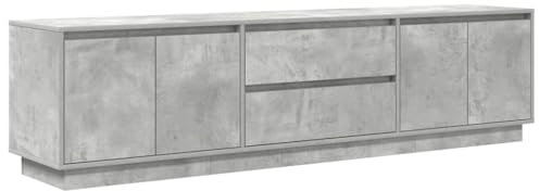 vidaXL Mobile Porta TV con Luci LED Grigio Cemento 193,5x41x50 cm, Mobile TV, credenza TV, Armadio Hi-Fi, banco TV, Mobile Porta TV