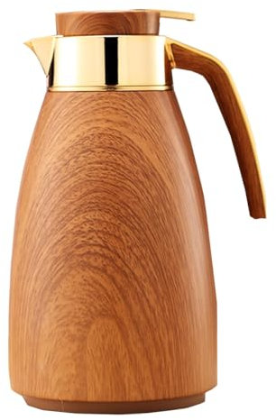 Jarra térmica for café con aislamiento, 1,6 l/56 oz, de acero inoxidable, 24 horas de duración, for líquidos calientes, fríos, té, agua y dispensador de bebidas for fiestas.(Walnut)