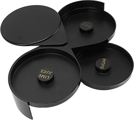 Rimmer de Vidrio de Bar de 3 Niveles para Margarita y Cóctel, de Rimmer de Barra de Barra Profesional Rimmers de Salero de Camarero Recipiente de Cajas de Sal para Bares