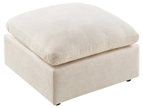 VANOMi Upholstered Square Modular Ottoman for Modular Sectional Sofa, Ottoman Footrest and Seat Cube for Living Room, Chenille