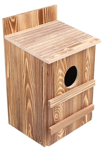 Nichoir à oiseaux en bois pour crécerelles, abri fait main avec trou rond | nichoir de jardin robuste, assemblage simple, maison de faune sauvage, chouettes et petits oiseaux