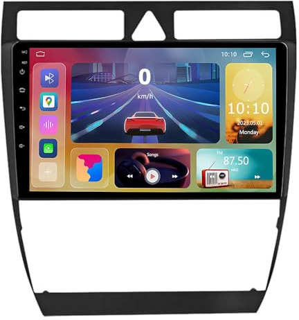YIANKWY Android 14 9 Inch Car DVD Player Radio Head Unit For Audi A6 C5S6 1999 2000-2004 GPS Navigation Head Unit Support Full RCA Output Bluetooth4.0 WIFI Car Auto Play DVR DAB+ TPMS