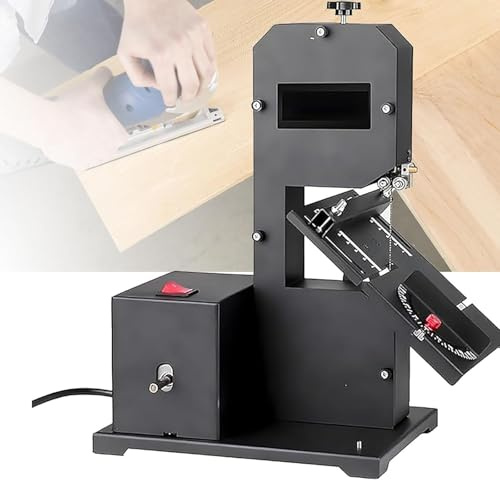 STIDEsknautic Sierra de Cinta de sobremesa,Máquina cortadora de Madera,con Base metálica Reforzada,Cortes biselados de 0 a 45°,Altura de Corte de 70mm, Garganta de 90mm,para Madera Dura y Blanda,800W