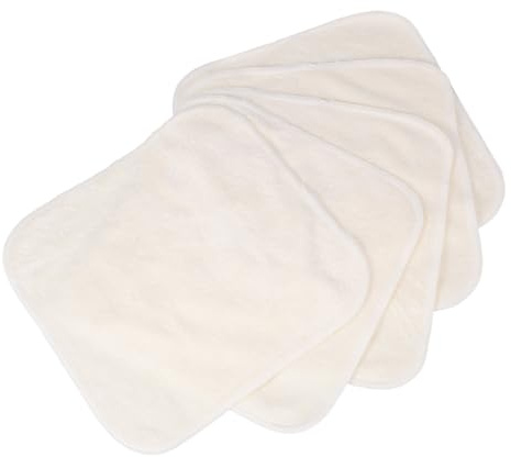 MOTHNUR 5Pcs Reusable Bamboo Fiber Face Cleaning Cloths Washable Exfoliating Towels for Gentle Facial Cleansing Compact Accessories for Travel and Daily Use
