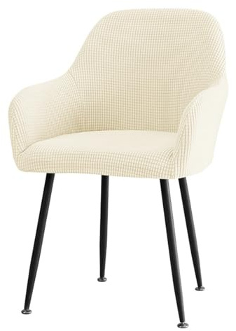Muiuou Cubierta de Poliéster para Silla con Reposabrazos, Funda Elástica Lavable para Sillas de Respaldo Curvo, para Comedor, Sala, Cocina y Dormitorio (Estilo 1,4 Pieza)