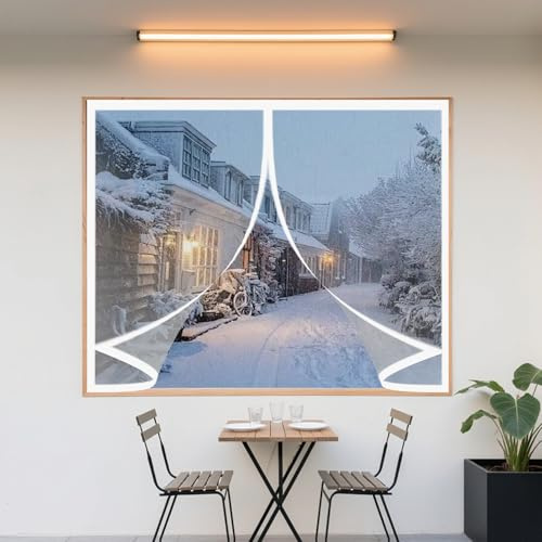 Tenda Magnetica Termoisolante 110 x 106 cm Impermeabile Contro Freddo Antipolvere, Chiusura Automatica Zanzariera Magnetica, Tenda Oscurante, per Tende Varie Taglie, A