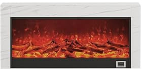 BNUTFRDD Mueble de TV Madera con Chimenea Llama simulada en 3D, Consola Entretenimiento Moderna Apta for televisores Menos 65 Pulgadas Mueble para TV con Chimenea(120 * 33 * 60cm)