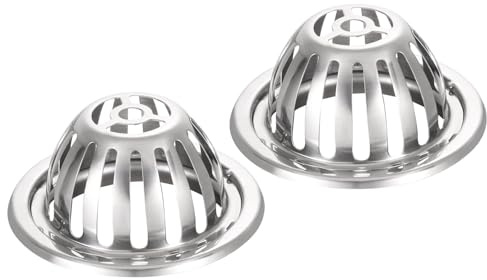 QUARKZMAN 2Pcs Grondaia Per Tetto Acciaio Inox 201 Coprigrondaia A Cupola Antiotturamento Forma Rotonda Per Esterni Casa Giardino Balcone (122mm/4.8)