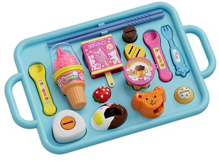 DuskHaven Eiscreme Fütterungsspielzeug, Puppen Rollenspiel, Spielzeugküche, Neujahr, Blau
