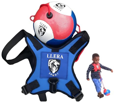Llera SPort Football Kick Trainer for Toddlers (Ages 2–6) | Size 2 Ball Included | Solo Skill Trainer with Adjustable Vest | Football Toy & Development Aid for Boys & Girls