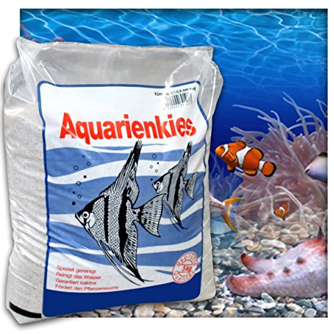 Kieskönig Aquariensand Aquariumsand Bodengrund 0,1-0,9 mm Aquarienkies hochrein Naturweiss 5 kg