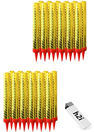 h2i 24 Pieces 12cm h2i ice Stars, ice Fountain, Spray Candle for Engagement, Wedding, Birthday, Youth Party, Table Fireworks Decoration for Cakes, Cakes, Bottles, All- Season Fireworks Cat. F1