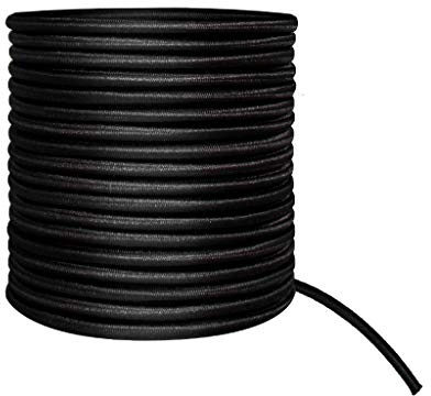 10m x 4mm Heavy-Duty Bungee Shock Cord | UV & Saltwater Resistant | Cut-to-Length DIY Kayak Tie Down, Shoe Laces, Hammocks, Cargo, Multi-Purpose Elastic Rope (Black)