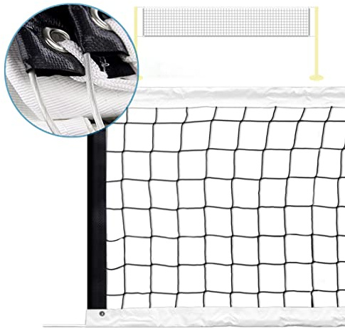 PROGOAL Professionelles Ersatz-Volleyballnetz mit hochfestem Kabel und Zwei seitlichen Klebeband-Verstärkungsdübeln, 10.2 cm, strapazierfähig, für drinnen und draußen (Standard 7.6 cm Hx81.3 m)