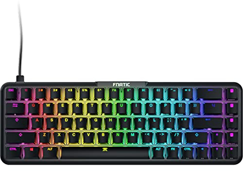 Fnatic Gear | STREAK65 | Tastiera da gioco meccanica con retroilluminazione LED RGB Interruttore Speed Silver - Piccola tastiera compatta e portatile (65%; QWERTY)
