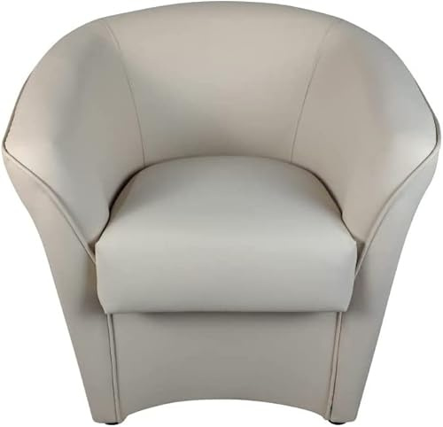 Sedam Srl Poltrona Pozzetto Valentina, In Ecopelle, Imbottita, Vari Colori, Casa Interno Ufficio, 100% MADE IN ITALY (Beige)