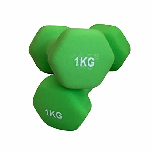 FP-TECH - Hantel-Set für Fitness zu Hause aus rutschfestem Neopren, bunt (2 Hanteln à 1 kg)
