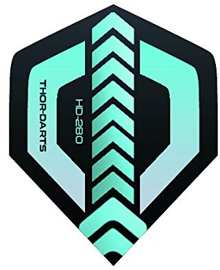 THOR-DARTS 15 Stück (5 Set) F1 Ultra-Flights 150 Micron Flys Standardform A in blau, grün, gelb, rot, weinrot, hellblau, Mix… HD-280 Ultra Strong Premium Flight