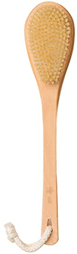 DXIUMZHP Badebürste Nasse Und Trockene Rückenbürste, Transparente Partikel-Mattschicht Anti-Rutsch-Griff Skin Brush, Naturborstenhaar Buchenholz Material (Color : Natural, Size : 14.8 * 3.1inches*1)
