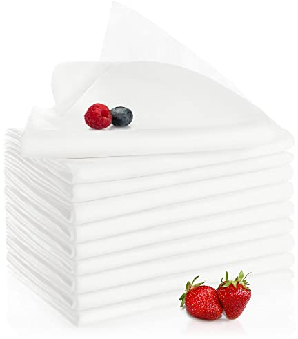 com-four® 10x Seihtuch, Passiertuch und Knödeltuch, klassische feingewebte Tücher in Weiß, wiederverwendbar, hohe Reißfestigkeit selbst bei hoher Feuchtigkeit (10 Stück - weiß)