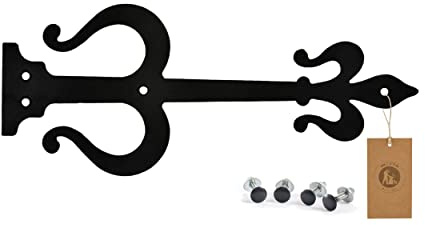 Moria Design Rustikale Scharnier-Attrappe 450 x 190 x 3 mm Schwarz für Tore | Torband, Schmiedeeisen-Optik, Schwarz, Gartentore, Holztüren, Holztore, Fensterläden, Scharnier-Attrappe, Rustikal, Montage