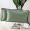 Madizz Juego de 2 Suave Ante Decorativo Funda de cojíns Lujo Estilo Fundas de Almohada para el sofá Dormitorio Verde Claro Rectangular 30 x 50 cm