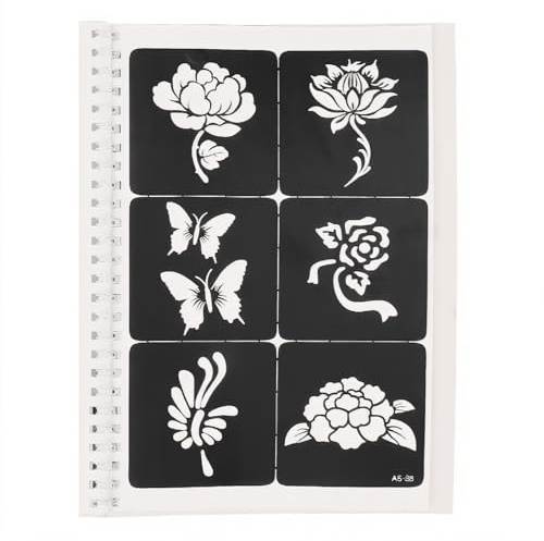 97 Stück Glitzer-Tattoo-Schablonen, 10 Blatt Temporäre Airbrush-Tattoo-Vorlagen-Set, Jungen und Männer, Wiederverwendbares Tattoo-Kit für, Erwachsene, Mädchen, Frauen