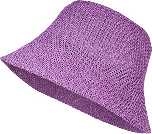 styleBREAKER Damen Fischerhut Papierstroh Sonnenhut | Atmungsaktiv, faltbar für unterwegs, 6 cm Krempe als Sonnenschutz, elastisches Schweißband, Zugband für 55-58 cm Kopfumfang