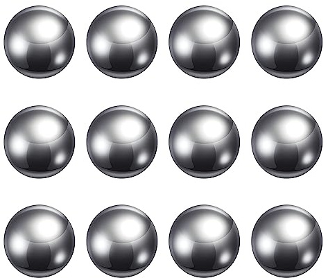sourcing map 12Stück Kugellager Kugeln 19mm Durchmesser G10 Präzision Metallkugeln, Kugellager Stahlkugeln für Fahrräder Skateboard Rollen Silber