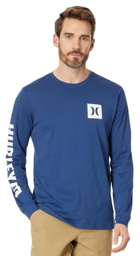Hurley The Box Long Sleeve T-Shirt, T-Shirt pour des Hommes, Submarine,