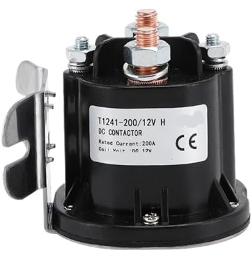 Contactor de CC 12V 24V 48V 200A 1NO T1241-200 for batería camión montacargas eléctrico cabrestante eléctrico vehículo eléctrico 1 Uds (Color : 12V 1NO)
