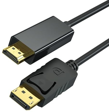 Cable DisplayPort 4K a HDMI, conector dorado unidireccional DP macho a HDMI macho de computadora a HDMI, cable de audio y vídeo, compatible con TV, PC, portátil, monitor, proyector, Lenovo, HP, DELL,